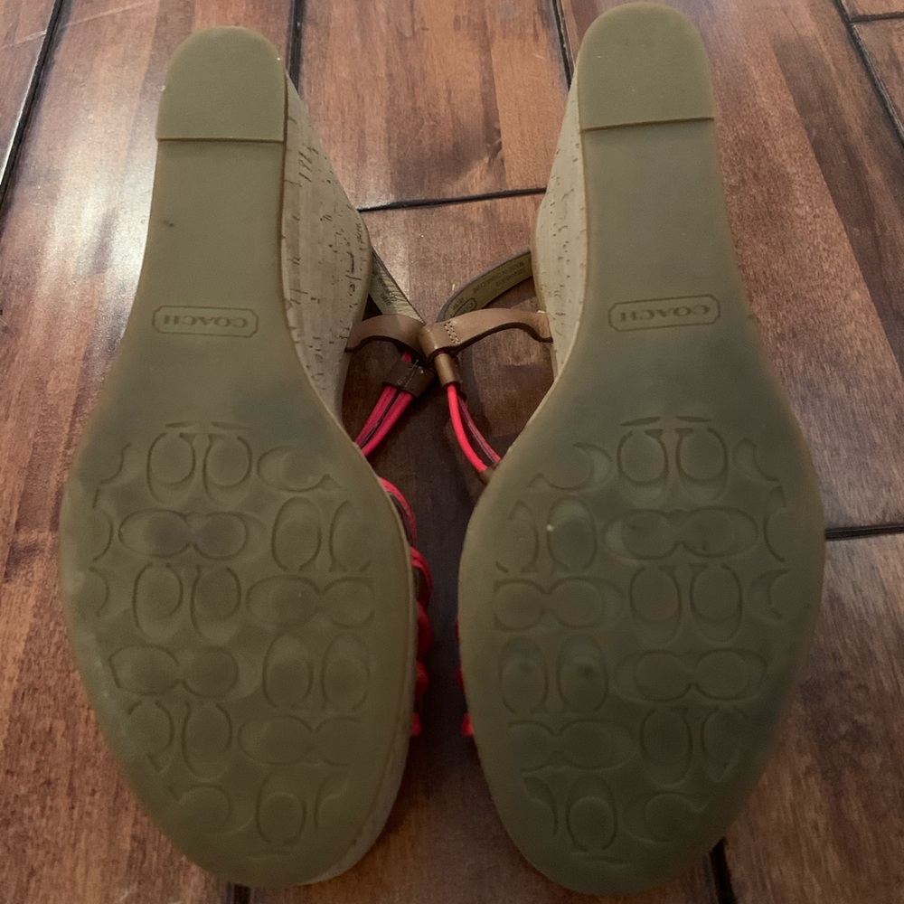 Brand New Hot Pink Coach Wedge Sandals - Picture 5 of 5